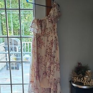 NWT Lulu's Pink Floral Ruffle Dress